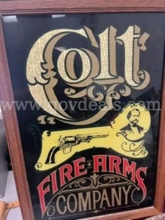 Colt Fire Arms Company sign framed