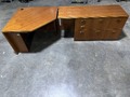 WOOD OFFICE L-SHAPE DESK SET (HEAVY)