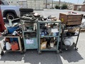 LOT 574 - (4) Metal Rolling Auto Shop Carts w/ Misc. Car Parts