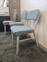 7 BLUE/GREEN CHAIRS WITH OUT ARMS