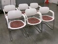 6 pack - Plastic Chairs w/ Cousin Seats Crome Metal Legs
