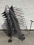 LOT OF 50 STACKING FABRIC CHAIRS WITH MOBILE CHAIR STORAGE CARTS