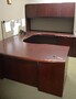 Large Cherry Colored Desk with Hutch