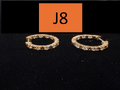 LOT J8 Le Vian Chocolate & Clear Stone Rose-Toned Hoop Earrings marked 14k