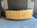 Curved Wood Desk with Wheels