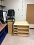 2 kidney Tables 3 bookshelves and chairs