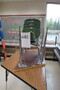One Small and One Large Trapezoid Table and Four Student Chairs
