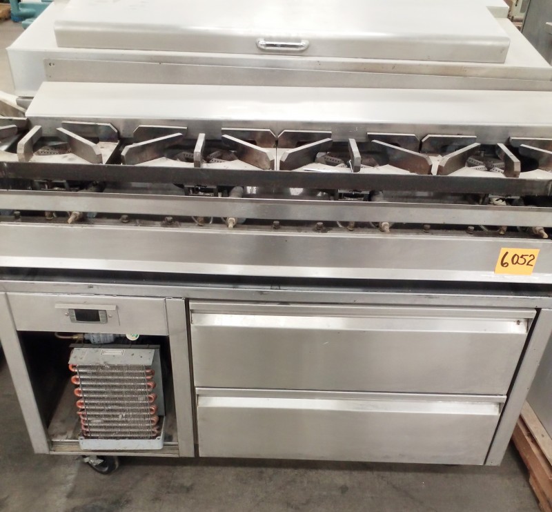 Lot # 6052 COMMERCIAL GAS RANGE FEATURING REFRIGERATED BASE