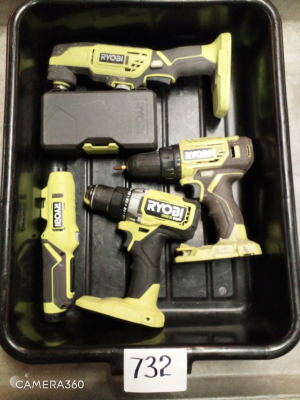 LOT # 732 TSA VARIOUS RYOBI TOOLS