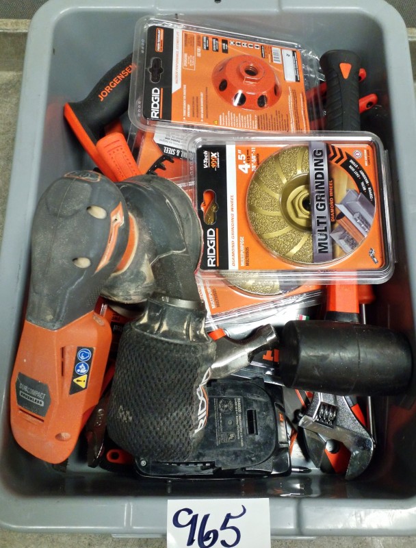 LOT # 965 TSA VARIOUS HAND TOOLS (ORANGE) - INCLUDING RIDGID BRAND