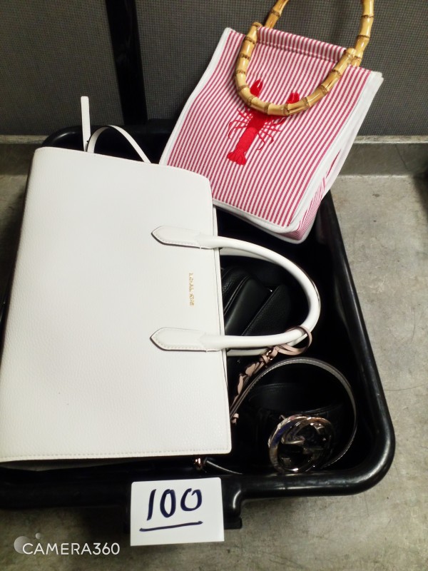 LOT # 100 TSA ASSORTED HANDBAGS / WALLET & MISC